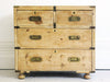 Late 19th C Small Pine Campaign Chest of Drawers