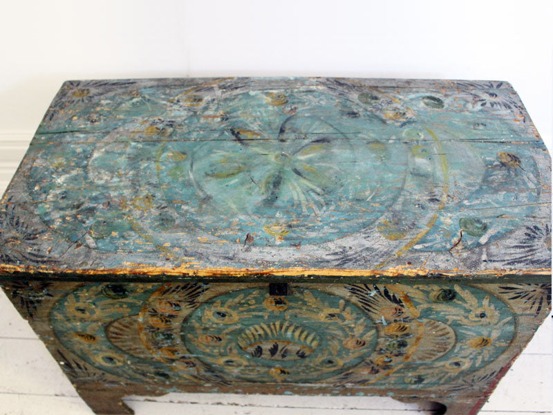 A Large Late 19th Century Painted Provençal Blanket Chest
