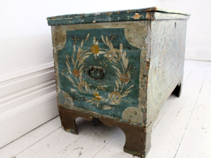 A Large Late 19th Century Painted Provençal Blanket Chest
