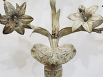 A Pair of Antique Pretty Painted Brass Flower Wall Lights