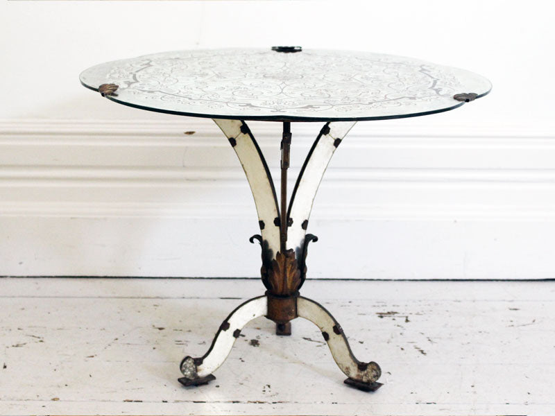 A 1930's French Eglomisé Mirrored Side Table