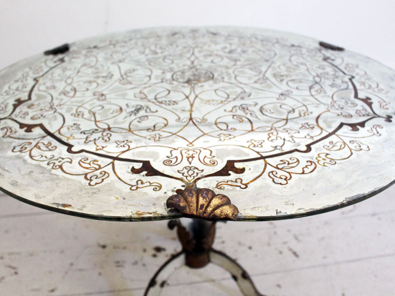 A 1930's French Eglomisé Mirrored Side Table