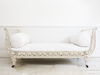 19th Century Antique Painted White Metal French Iron Daybed