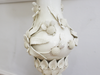 A Large Ceramic Lamp Base with Three Dimensional, Nicely Trashed Floral Decoration