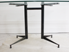 1950's Italian Angelo Ostuni Geometric Glass Topped Desk Dining Table