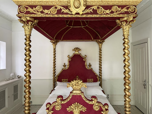 A Rare & Magnificent Late 18th C Italian Four Post Tester Bed - European Decorative Furniture uk - Antique Furniture uk - Streett Marburg