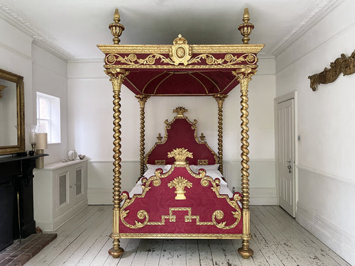 A Rare & Magnificent Late 18th C Italian Four Post Tester Bed - European Decorative Furniture uk - Antique Furniture uk - Streett Marburg