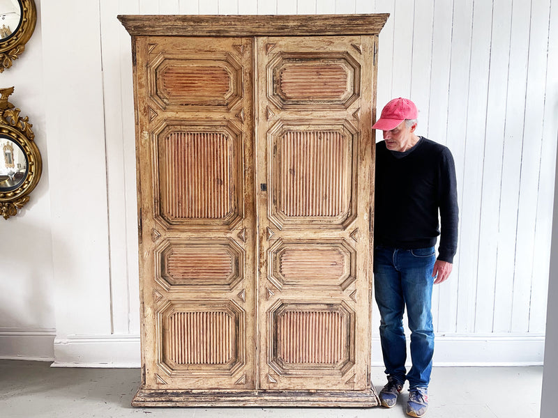 An Early 19th C Spanish Cupboard with Unusual Linenfold Panels