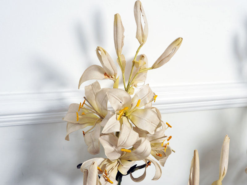lily flower french Two 1930's French fabric & wire faux Lily flower bouquets – Streett Marburg