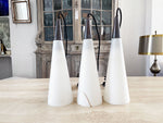 A Set of Three Mid Century French Opaque Glass Pendant Lights