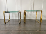 Two Pairs of 1970's French Brass Nesting Side Tables