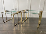 Two Pairs of 1970's French Brass Nesting Side Tables