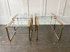 Two Pairs of 1970's French Brass Nesting Side TablesTwo Pairs of 1970's French Brass Nesting Side Tables