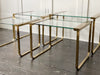 Two Pairs of 1970's French Brass Nesting Side TablesTwo Pairs of 1970's French Brass Nesting Side Tables