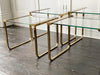 Two Pairs of 1970's French Brass Nesting Side Tables