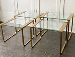 Two Pairs of 1970's French Brass Nesting Side Tables