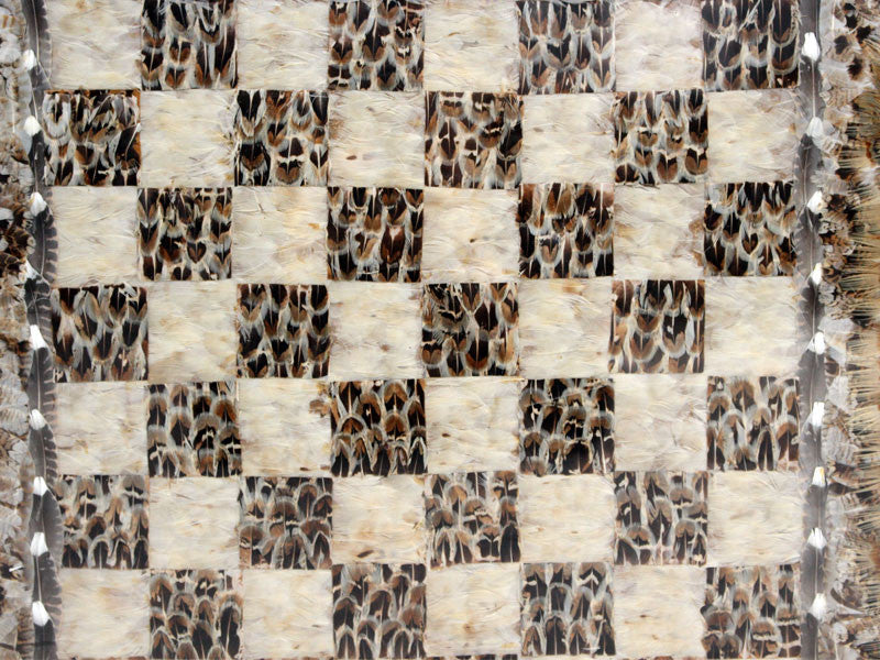 An Usual 1970's Feather Mosaique Wall Hanging