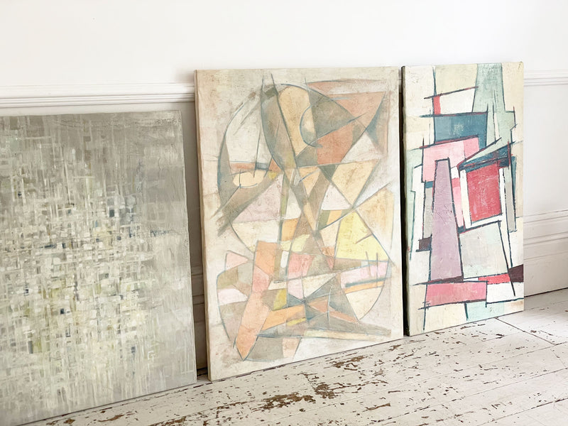 A 1970's Abstract Oil in Muted Tones on Canvas from Florence School of Art