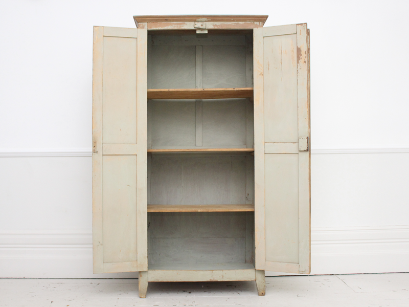 Antique French Green Painted Cupboard