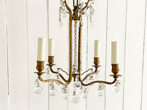 A 1920's Brass & Glass French Chandelier of Exceptional Quality