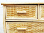 A 1970's French Riviera Six Drawer Bamboo & Cane Chest of Drawers