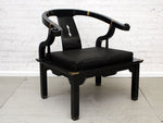 A James Mont 1960's Horseshoe Lacquered Chinoiserie Armchair