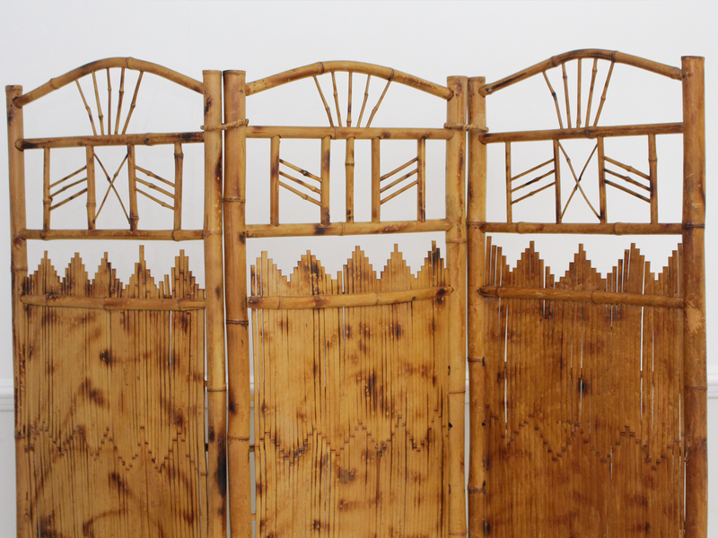 A 1960's Rattan and Bamboo Room Screen Divider