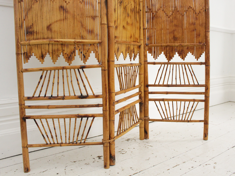 A 1960's Rattan and Bamboo Room Screen Divider