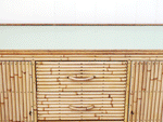 A 1960's Bamboo & Glass Sideboard in the Style of Gabriella Crespi