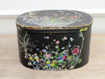 A 1950's Black French Hat Box with Colourful Floral Decoration