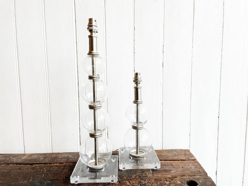 A 1970's Glass Ball Table Light - Large