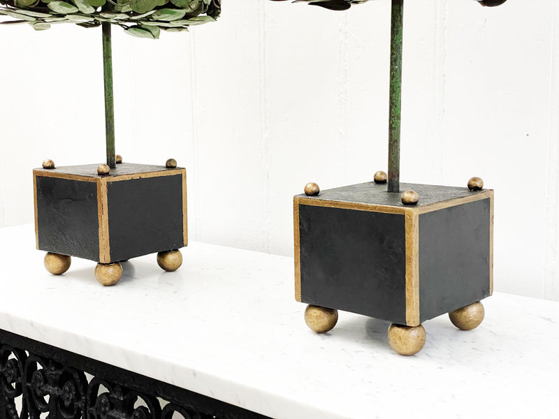 A Pair of 1950's Italian Polychrome Metal Lemon Trees