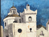 A Small Oil on Board Painting of a Mediterranean Village
