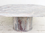 A 1970's Marble Dining Table with Faceted Base