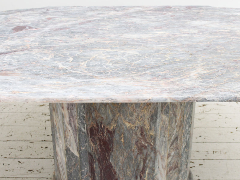 A 1970's Marble Dining Table with Faceted Base
