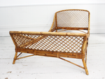 Pair of Mid Century Modern Rattan and Bamboo French Single Beds by Louis Sognot