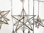 Vintage Italian Brass & Glass Star Lanterns - Medium