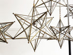 Vintage Italian Brass & Glass Star Lanterns - Medium