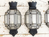 Two Pairs of 1950's Spanish Tole Wall Lanterns
