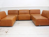 An Italian 1970's Tan Leather Five Part Modular Sofa
