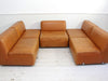 An Italian 1970's Tan Leather Five Part Modular Sofa