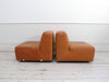 An Italian 1970's Tan Leather Five Part Modular Sofa