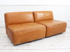 An Italian 1970's Tan Leather Five Part Modular Sofa