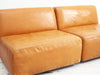 An Italian 1970's Tan Leather Five Part Modular Sofa
