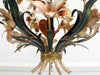 A 1950's French Painted Toleware Floral Chandelier