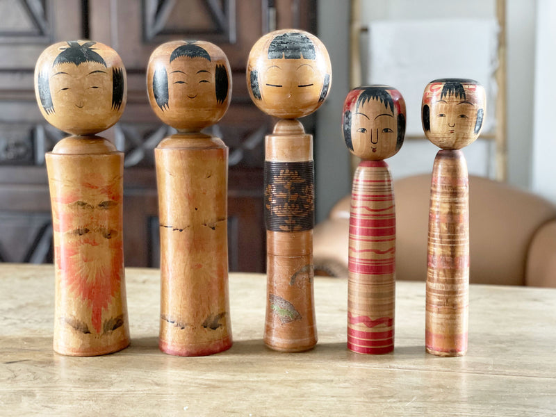 Antique Japanese Kokeshi Dolls - Large