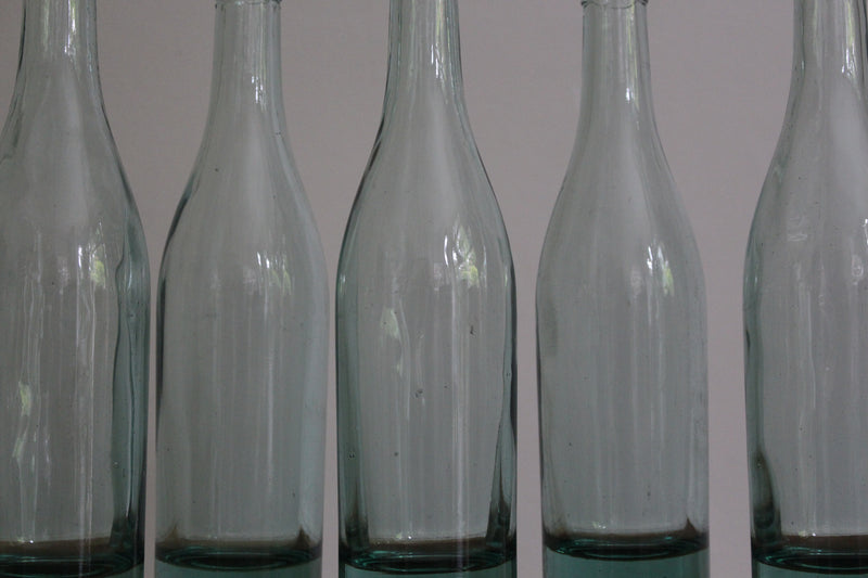 Vintage French Green Glass Brasserie Bottles