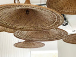 Mid Century Indonesian Rattan Hat Lights - Large