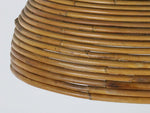 A large 1960's rise and fall rattan pendant light 