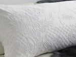 Bolsters - Antique French White on White Cornely Embroidery Panel on Linen Bolster PB84